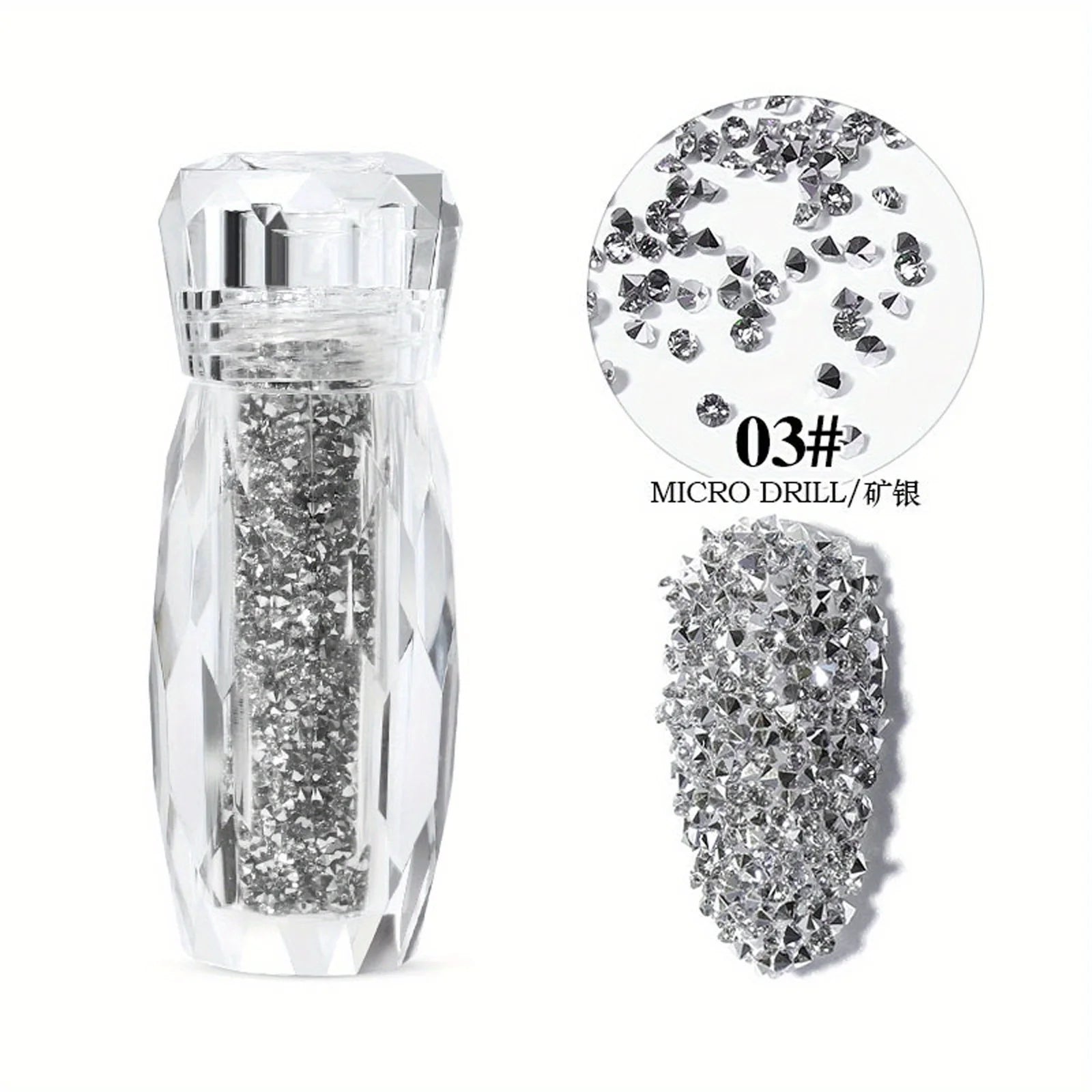 Sparkling Caviar Bead Rhinestones Set for 3D Nail Art DIY Fairy-Tale Manicure