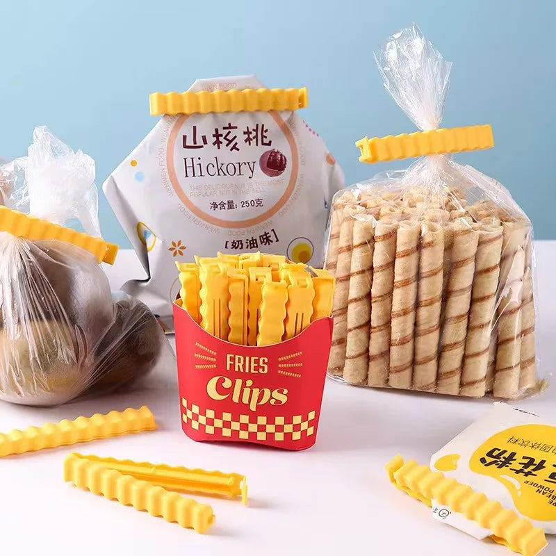 12PCS Magnetic Food Sealing Clips French Fry Shape Snack Bag Holders