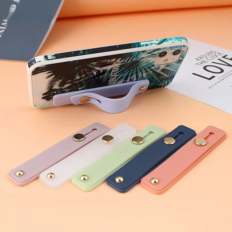 Universal Colorful Phone Holder with Wrist Strap & Stand for iPhone Xiaomi