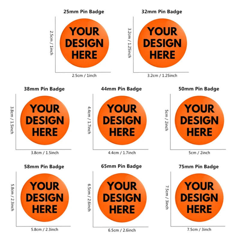 Custom Personalized Metal Lapel Pins with Text and Image Printing for Brooches and Awards