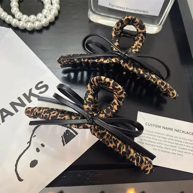 Retro Leopard Print Large Clip Hair Accessories for Women