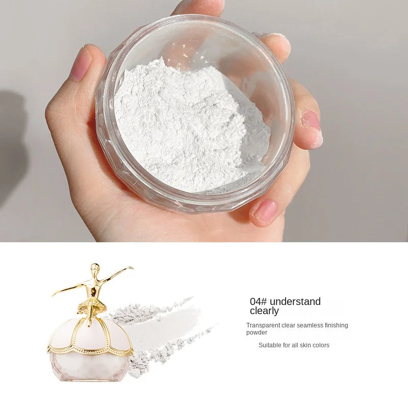 Mini Gold Statue Face Powder with Contour Bronzer for Natural Makeup Finish