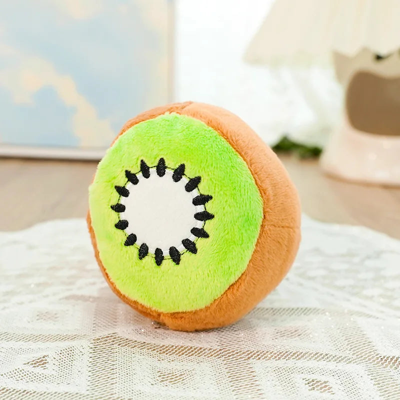 Chew-Friendly Fruit-Shaped Plush Dog & Cat Toy for Boredom Relief