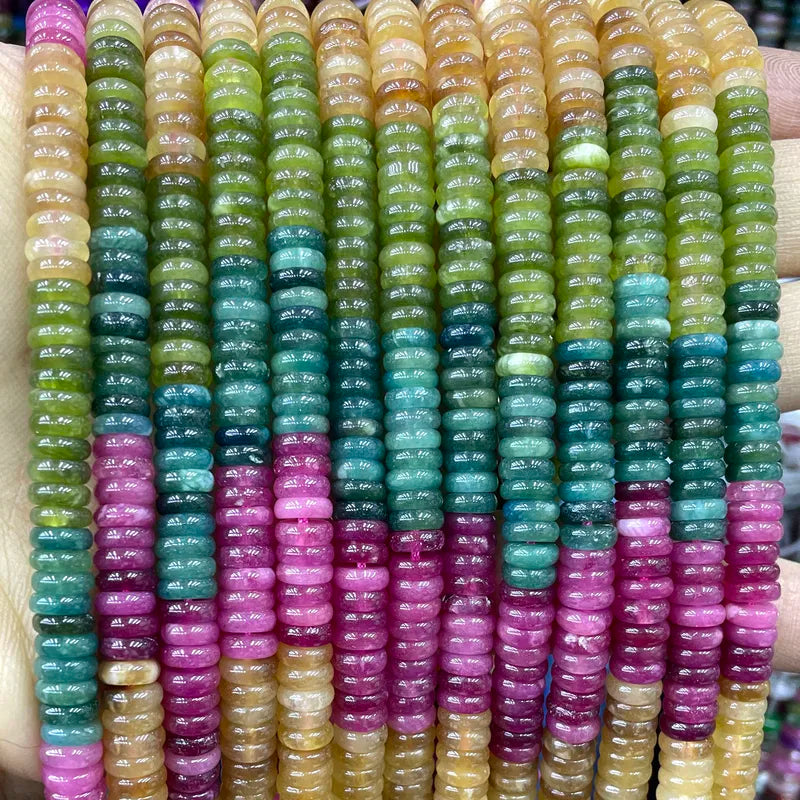 Natural Stone Flat Rondelle Beads for Jewelry Making - Abacus Spacer Beads