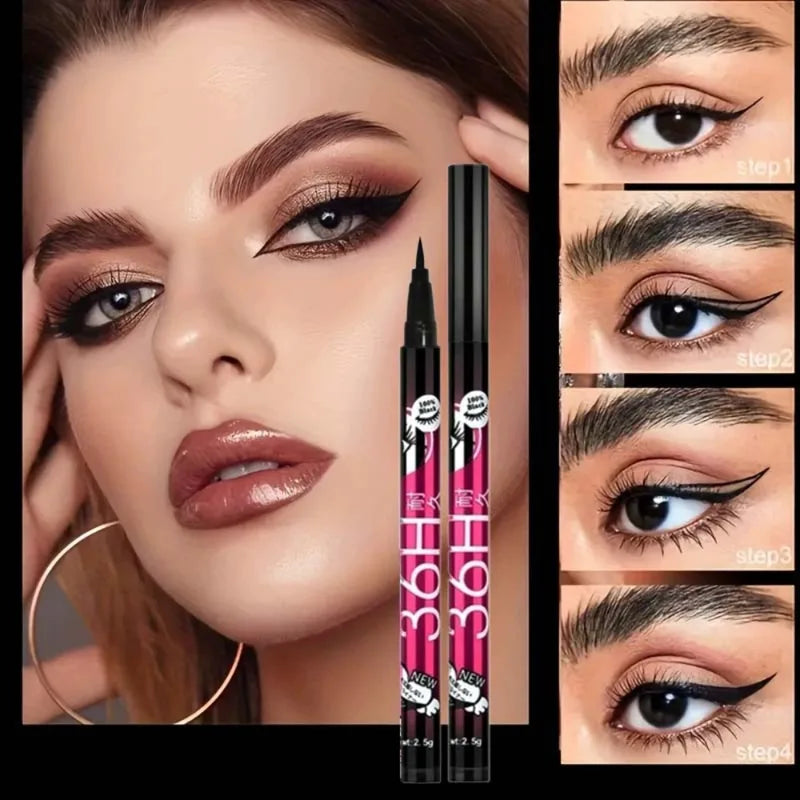 Liquid Eyeliner Pen - Waterproof, Long-Lasting, Ultra-Fine Tip, 36H Wear