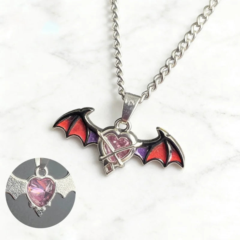 Genshin Impact Columbina Durin Cosplay Pendant Anime Dragon Wings Heart Chain Jewelry