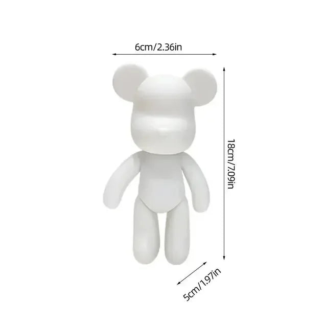 DIY Graffiti Painted Fluid Bear Body Ornament - Creative Handmade Doll Figurine