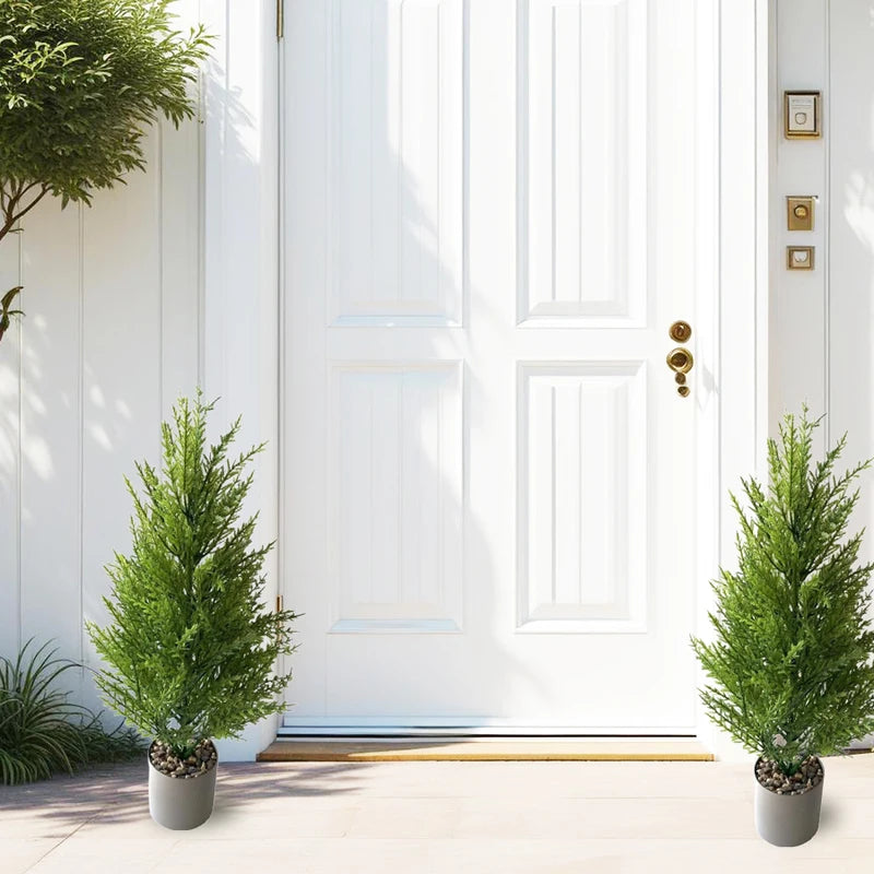 Artificial Small Pine Tree for Living Room and Holiday Decor - Green, Olive, Army Green