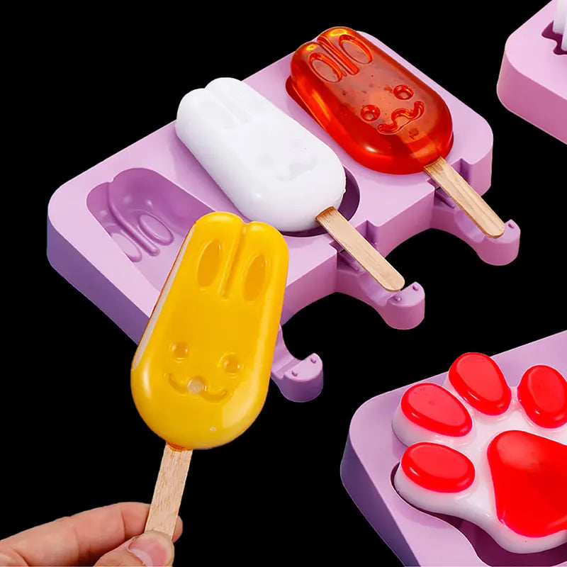 Silicone Ice Pop Mold Set - DIY Frozen Dessert & Cheese Stick Molds