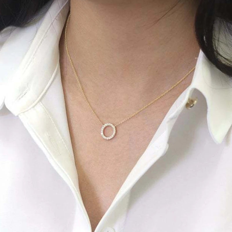 Elegant Geometric Zircon Pendant Necklace for Women – Party Jewelry Gift