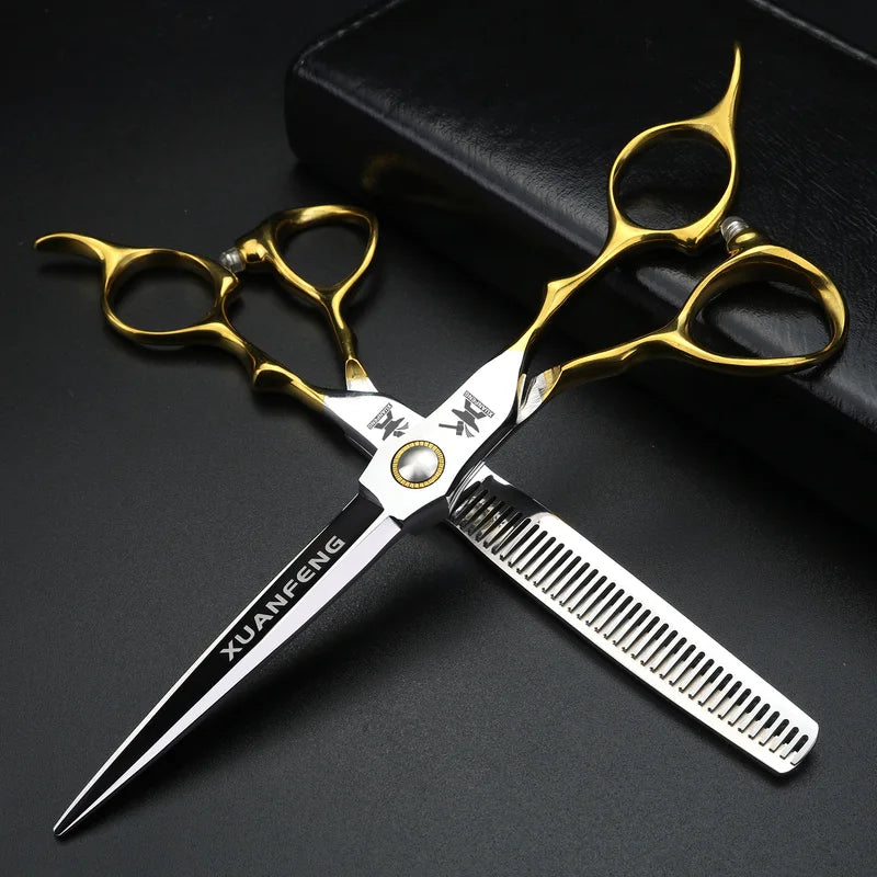Professional Hair Scissors 6.5 Inch Thinning & Cutting Shears with Sharp Steel Blades