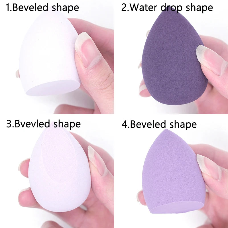 4-Piece Makeup Sponge Set with Bevel Cut Powder Puffs for Foundation and Powder Application
