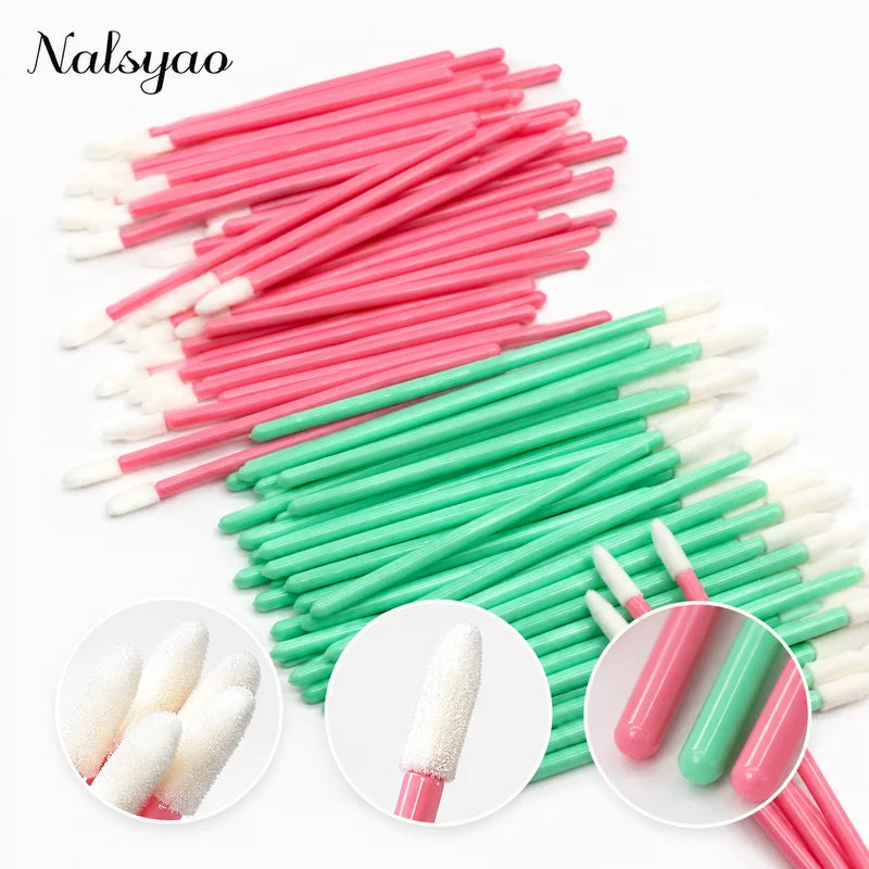 500pcs Disposable Lip Brush Set - Portable Makeup Applicators & Lipstick Tools