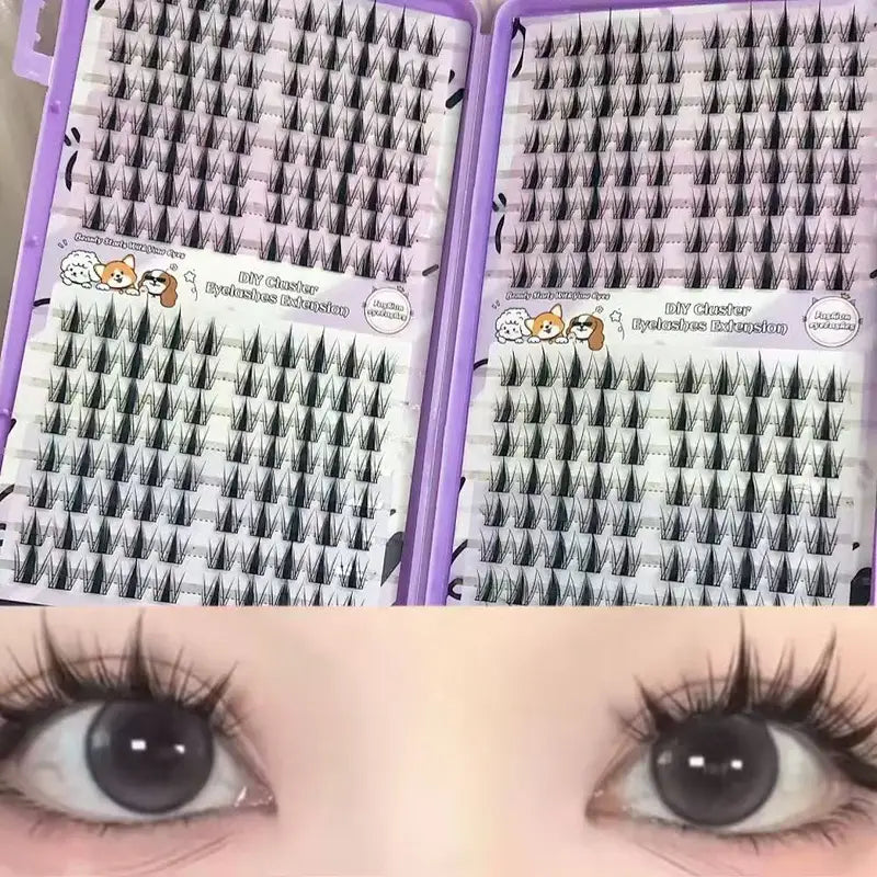 Eyelash Clusters 320pcs 13mm Slim Korean Style Reusable False Eyelashes for Beginners