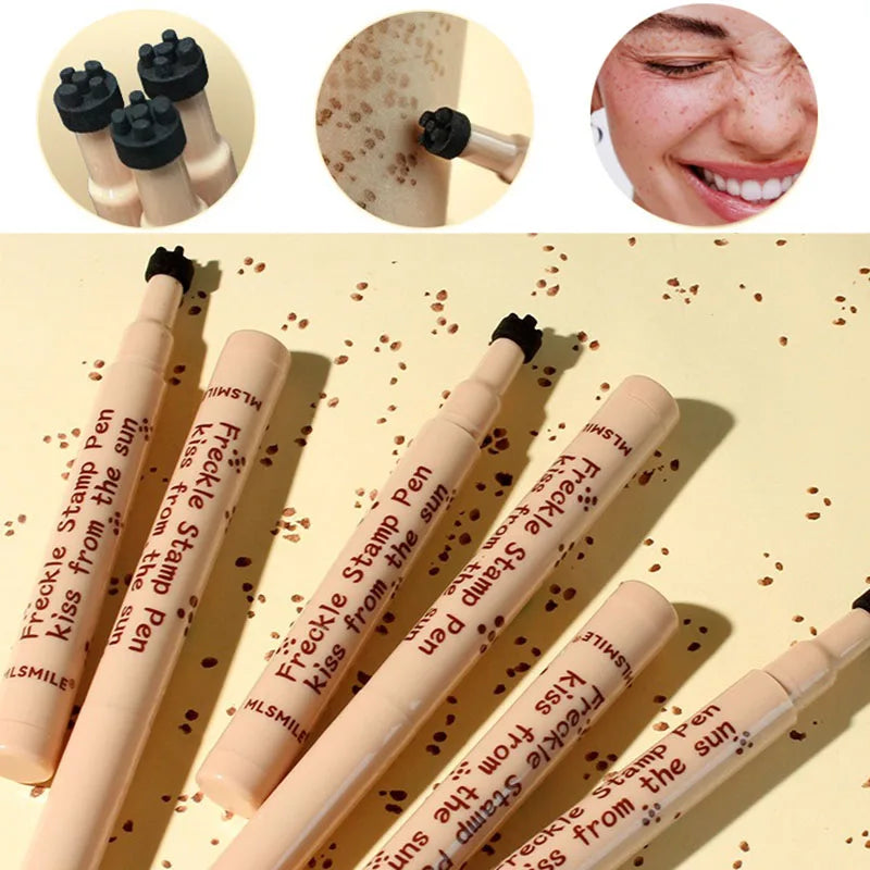 Natural Waterproof Freckles Pen Makeup Tool - Lifelike Dot Spot Stamp for Cosmetic Use
