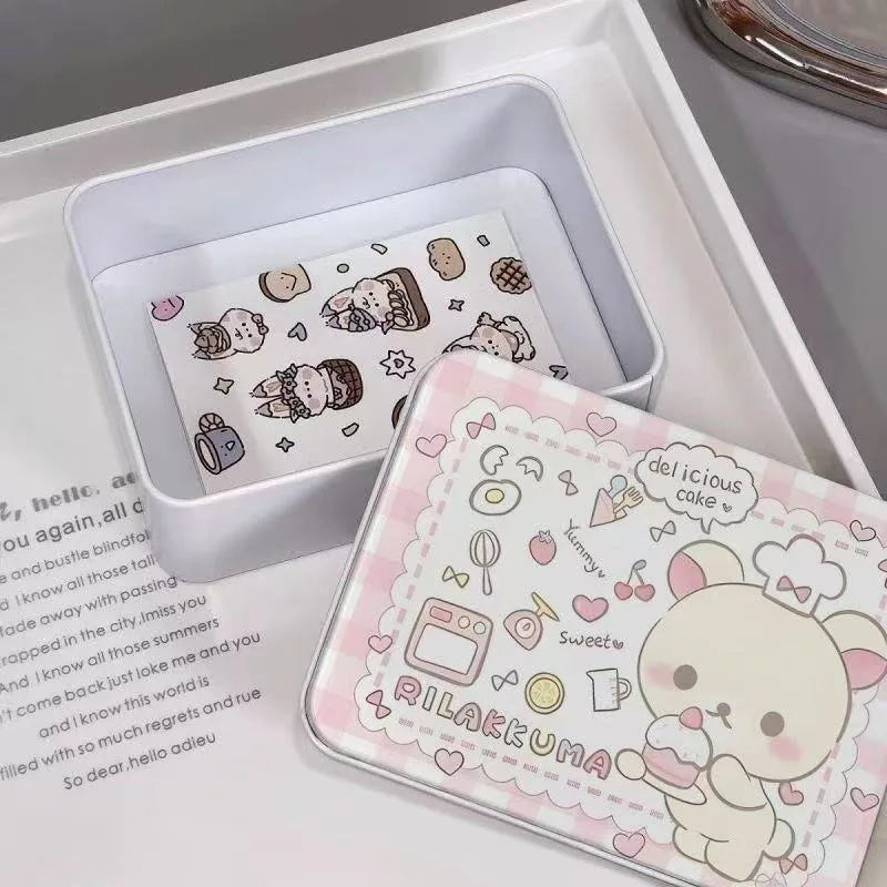 Cute Bear Storage Box with Lid - Rectangular Candy & Card Organizer, Large Capacity