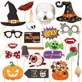 20pcs Halloween Photo Booth Props Set Spooky Skull Pumpkin Selfie Costume Party Decor