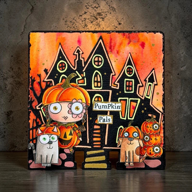 Halloween Pumpkin Die & Clear Stamp Set for DIY Card Scrapbook Crafting