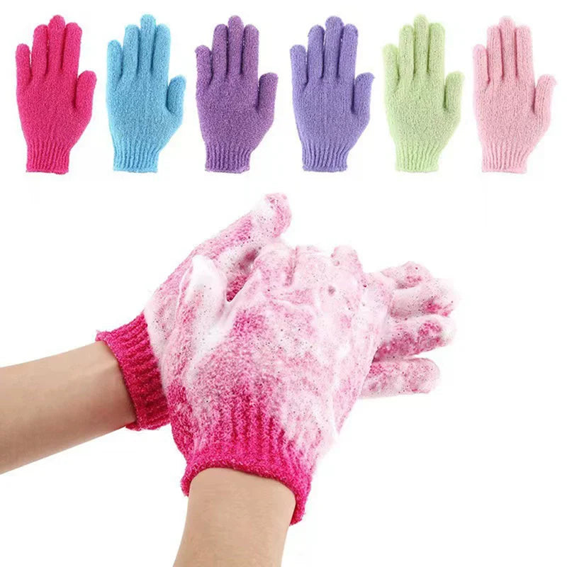 2pcs Exfoliating Bath Mitt Gloves for Body Scrubbing and Massage