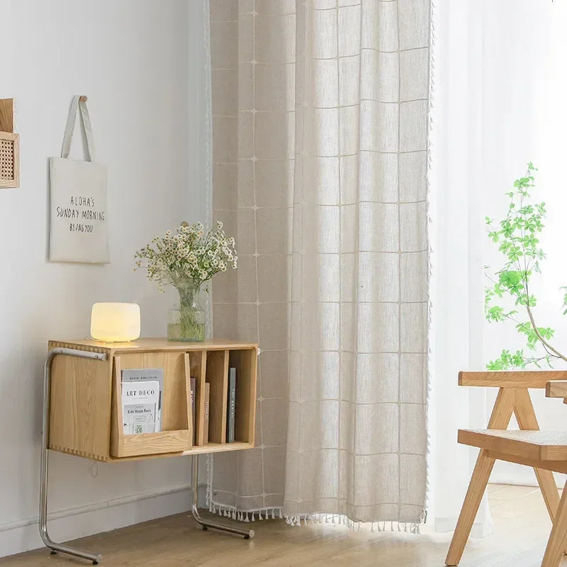 Sheer Jacquard Curtains for Living Room and Bedroom - Modern Silk Window Drapes