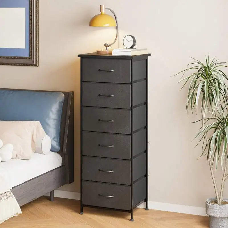 6-Drawer Fabric Storage Cabinet Tower for Bedroom Closet Nightstand