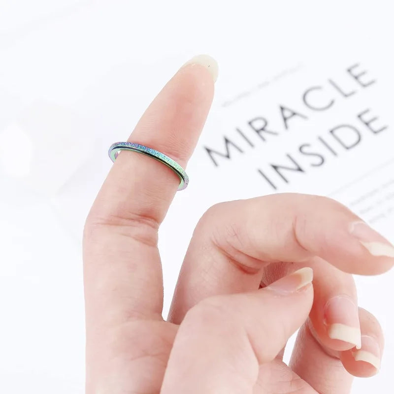 Fidget Spinner Rings for Anxiety Stress Relief - Stainless Steel Jewelry for Women and Men