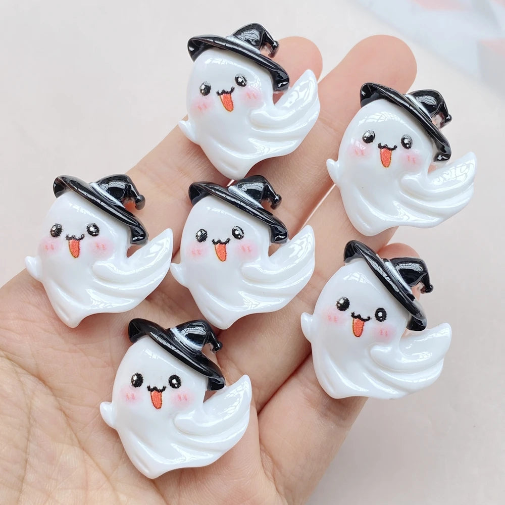 10Pcs Kawaii Halloween Resin Flat Back Craft Decorations for Jewelry Scrapbooking