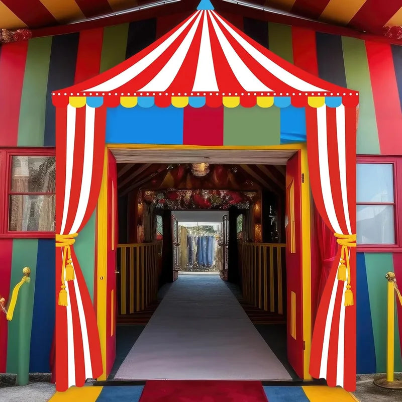 3 Pcs Carnival Party Decorations Striped Banner Set for Circus Halloween Festivities