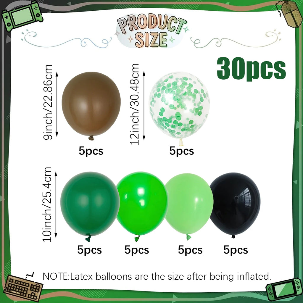 30 Pack Camouflage Latex Balloons for Jungle Adventure and Military Party Decorations