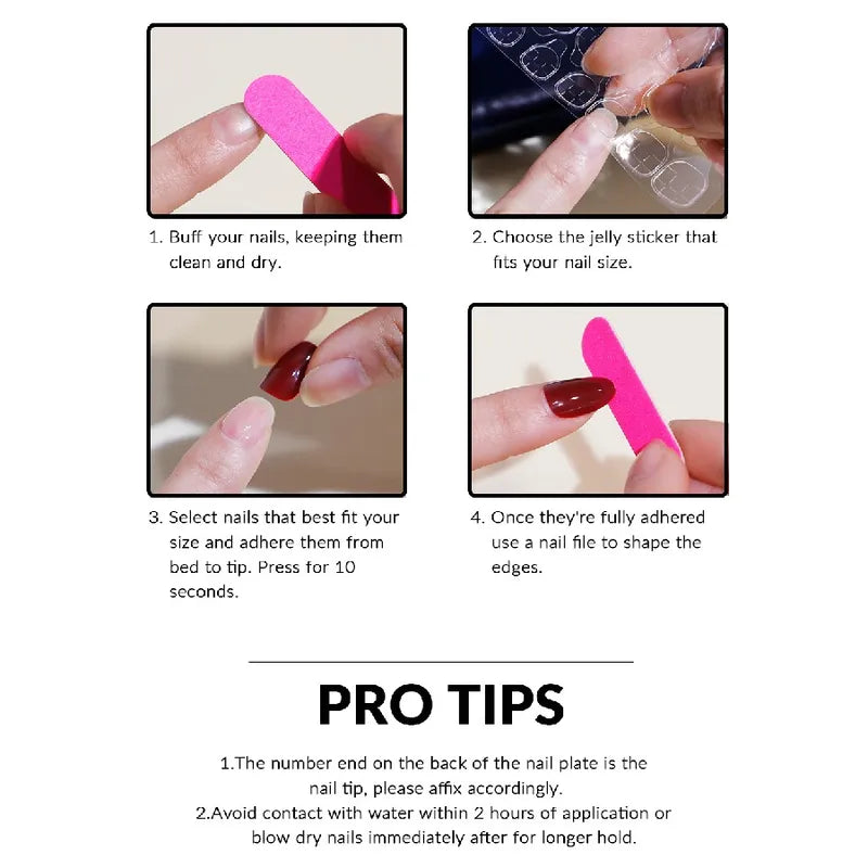 24PCS Red Bow Gold Powder Checkerboard Fake Nails Set