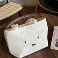 Cute Cartoon Rabbit Handbag with Corduroy Storage Bag for Cosmetics & Travel