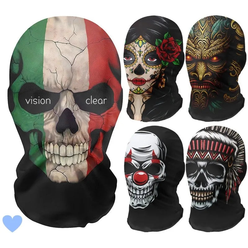 Full Face Skeleton Mask Motorcycle Helmet Headwear Halloween Cosplay Costume