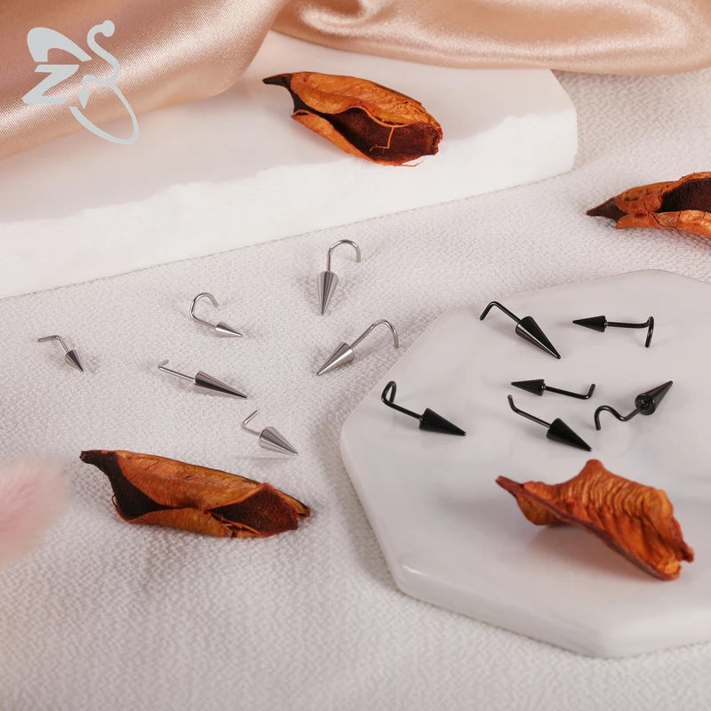 Stainless Steel Nose Piercing Studs Men Women Spike Cones 6-10MM Body Jewelry