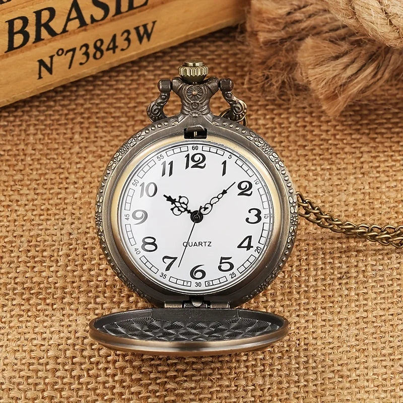 Vintage Tarot Pocket Watch with Sun Moon Constellation Necklace - Memorial Gift for Men and Kids
