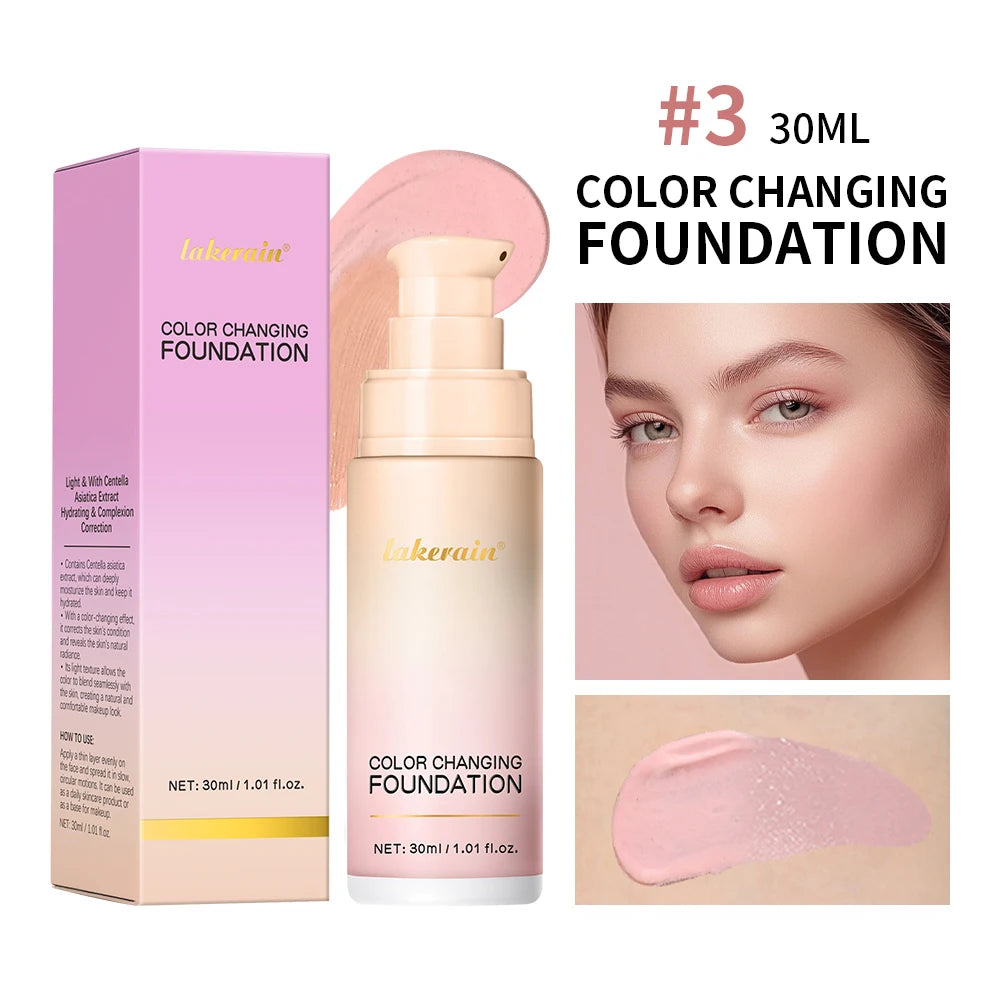 Color Changing Foundation 4-in-1 Moisturizing SPF 30+ Longwear Waterproof Makeup Base
