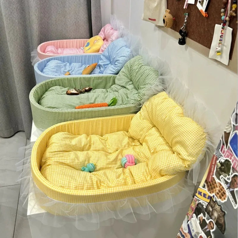 Pet Cat Nest Bed - Soft Washable Cozy Sleeping Bed for Small Cats & Dogs