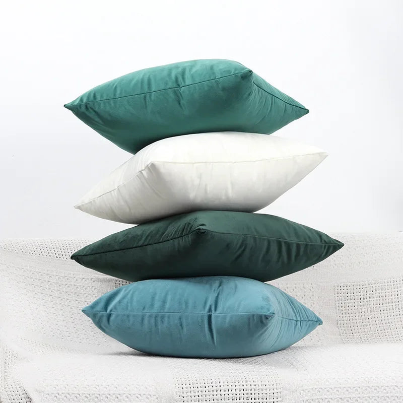 Velvet Cushion Cover Set - Soft Pillow Cases for Sofa & Living Room Decor