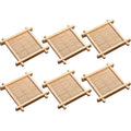 6-Piece Bamboo Tea Coaster Set for Espresso and Small Glass Cups