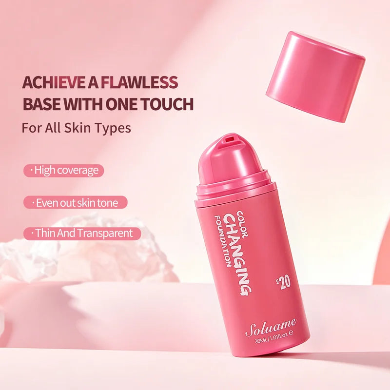 Color Changing Liquid Foundation SPF 20 Sunscreen for Natural Look - 30ml