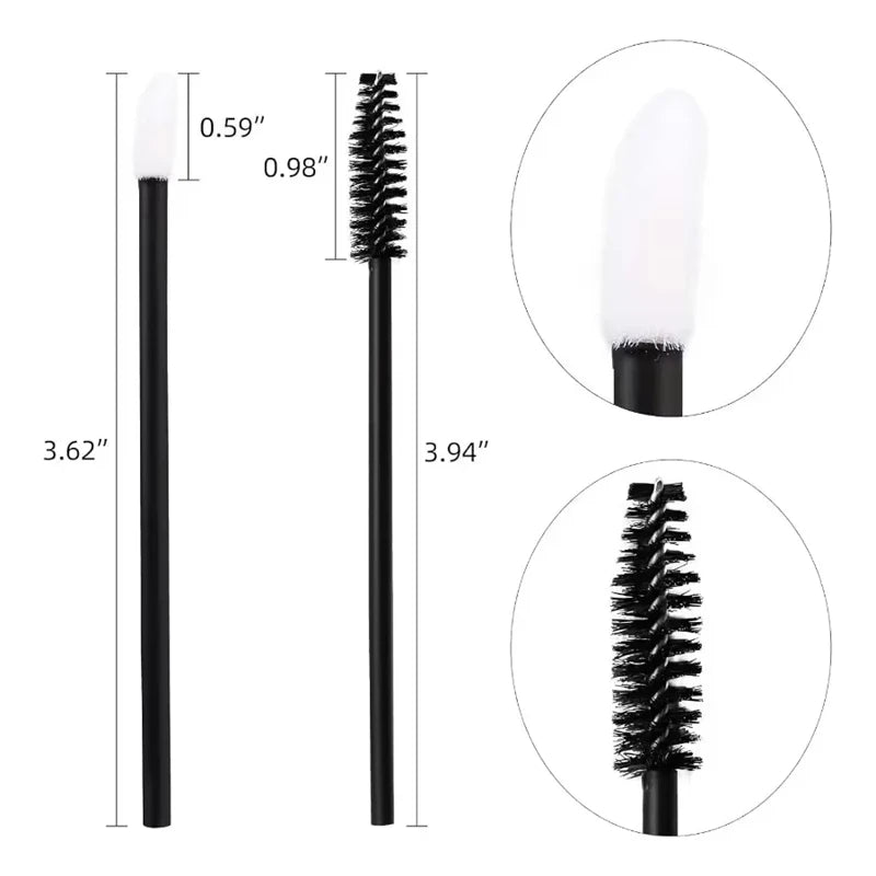 Disposable Eyelash Brushes & Applicators Set - False Lash & Eyebrow Makeup Tools