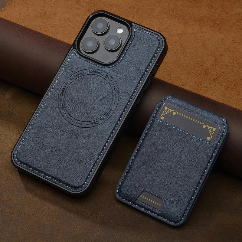 2-in-1 Detachable Leather iPhone Case with Card Pocket and Magnetic Cover