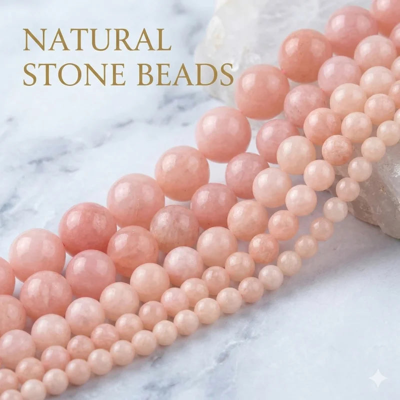 Natural Light Pink Jade Beads - Round Loose Spacer Beads for Jewelry Making 4-12mm, 15 Inch Strand