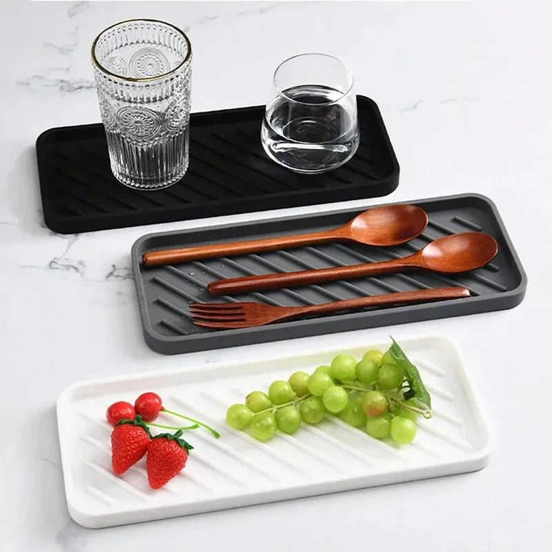 Silicone Sponge Holder Kitchen & Bathroom Organizer Tray - Multi Color
