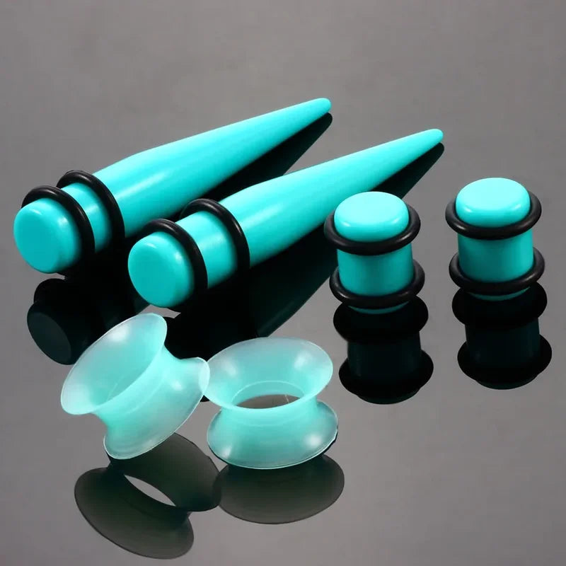 Acrylic Ear Piercing & Stretching Kit with Tapers and Expanders – Multiple Colors