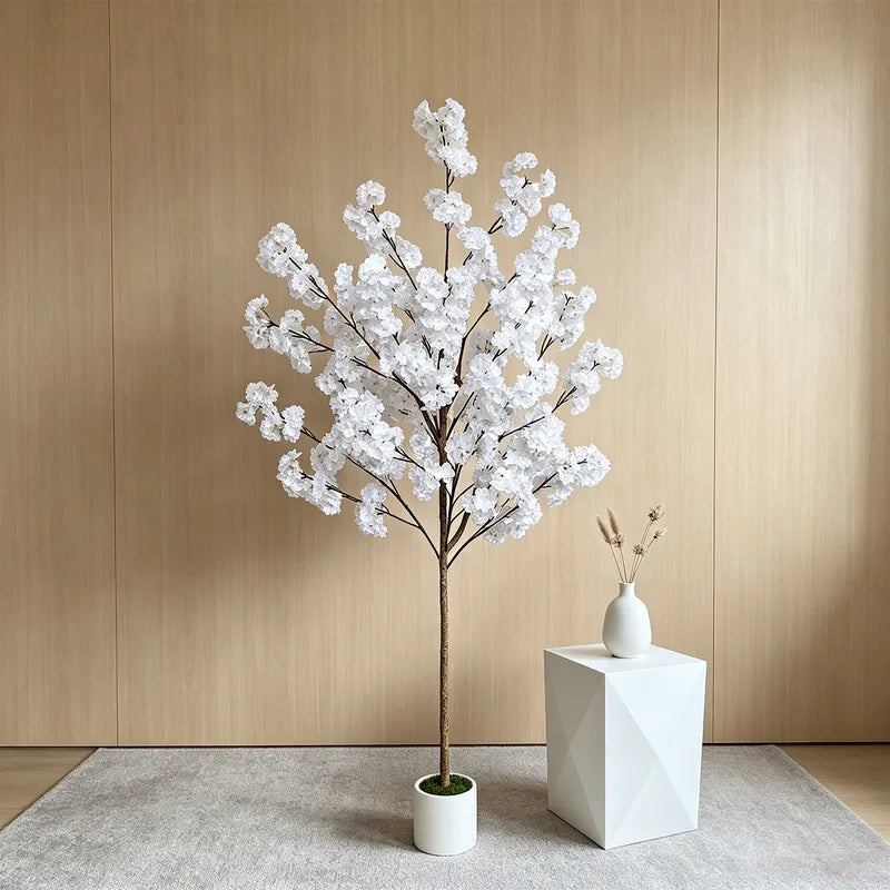 Artificial Cherry Blossom Tree 140-180cm Realistic Home Decor Fake Plant