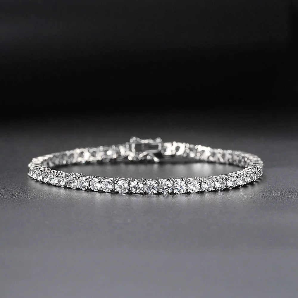 Iced Out Crystal Tennis Bracelet for Men Women Punk Hip Hop Jewelry