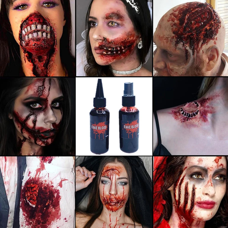 Fake Blood Prop for Halloween Cosplay & Film - 60ml Liquid Blood Makeup Supplies