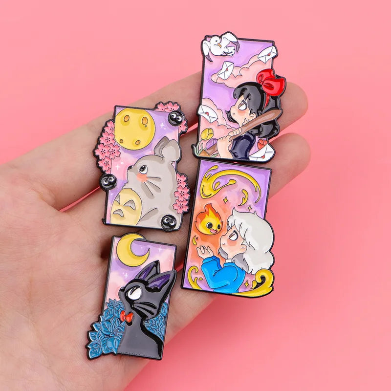 Anime Enamel Pin Cartoon Girl Cat Brooch Lapel Badge Backpack Jewelry Gift