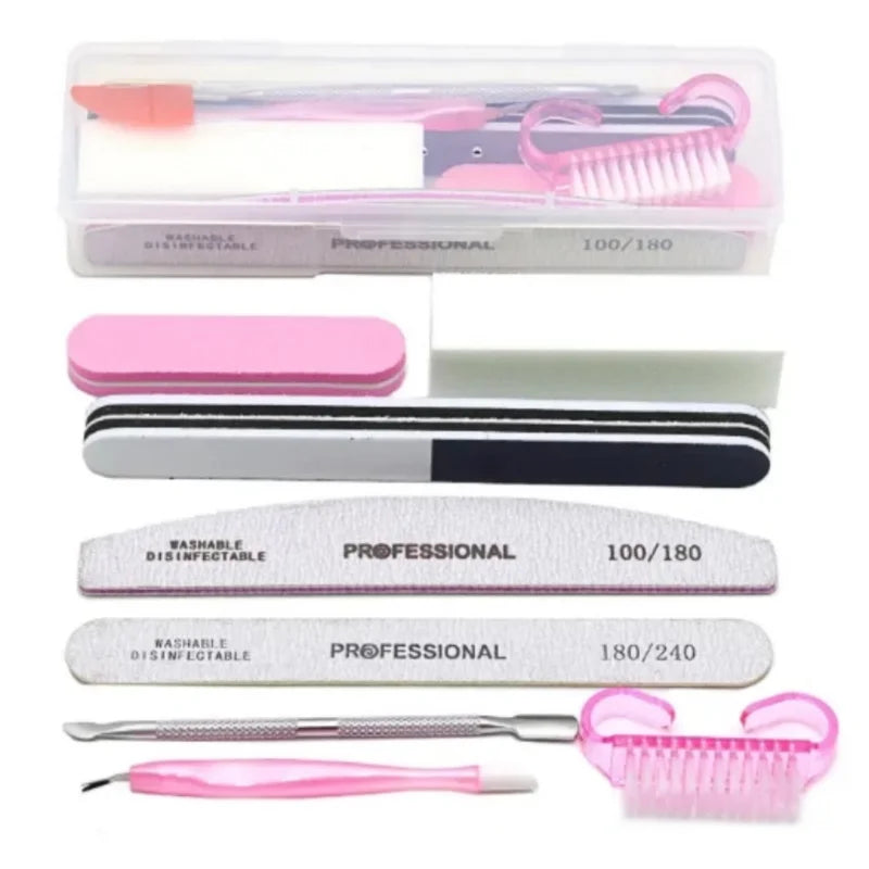 Professional Nail Files Set 100/180 Grit Manicure & Pedicure Buffer Kit