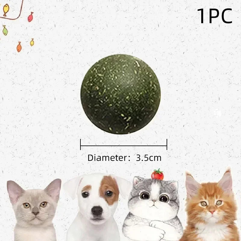 Pet Catnip Toys Ball Set Edible Catnip for Cats Safe Healthy Chasing Play